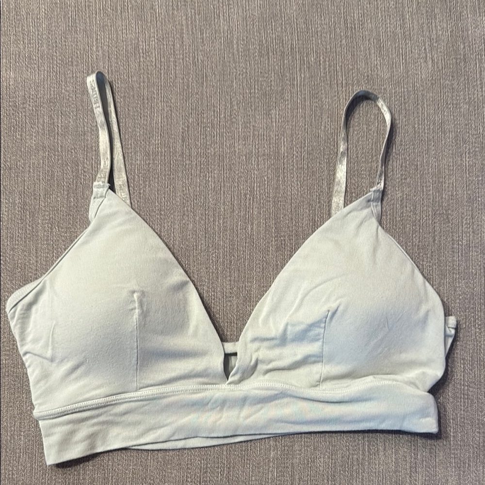 Hanes Gray Wireless Bralette with Adjustable Straps